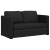 Sofa podłogowa 2-w-1, czarna, 112x174x55 cm, sztuczna skóra