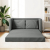 Sofa podłogowa 2-w-1, ciemnoszara, 112x174x55 cm, tkanina
