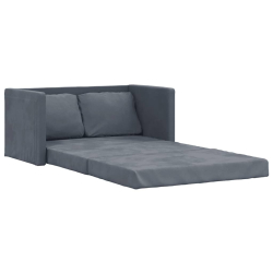 Sofa podłogowa 2-w-1, ciemnoszara, 122x204x55 cm, aksamit