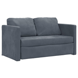 Sofa podłogowa 2-w-1, ciemnoszara, 122x204x55 cm, aksamit