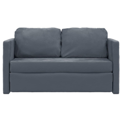 Sofa podłogowa 2-w-1, ciemnoszara, 122x204x55 cm, aksamit