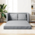 Sofa podłogowa 2-w-1, jasnoszara, 112x174x55 cm, tkanina