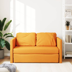 Sofa podłogowa 2-w-1, ciemnożółta, 112x174x55 cm, tkanina