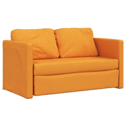 Sofa podłogowa 2-w-1, ciemnożółta, 112x174x55 cm, tkanina