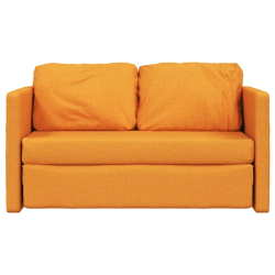 Sofa podłogowa 2-w-1, ciemnożółta, 112x174x55 cm, tkanina
