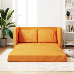 Sofa podłogowa 2-w-1, ciemnożółta, 112x174x55 cm, tkanina