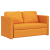 Sofa podłogowa 2-w-1, ciemnożółta, 112x174x55 cm, tkanina