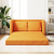 Sofa podłogowa 2-w-1, ciemnożółta, 112x174x55 cm, tkanina