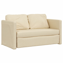 Sofa podłogowa 2-w-1, kremowa, 112x174x55 cm, tkanina