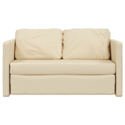 Sofa podłogowa 2-w-1, kremowa, 112x174x55 cm, tkanina
