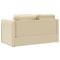 Sofa podłogowa 2-w-1, kremowa, 112x174x55 cm, tkanina