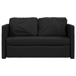 Sofa podłogowa 2-w-1, czarna, 112x174x55 cm, tkanina