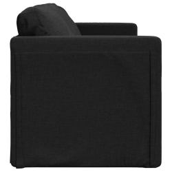 Sofa podłogowa 2-w-1, czarna, 112x174x55 cm, tkanina