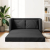 Sofa podłogowa 2-w-1, czarna, 112x174x55 cm, tkanina