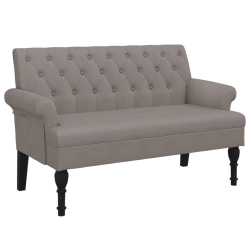 Ławka z oparciem, kolor taupe, 120x62x75,5 cm, tkanina