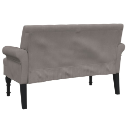 Ławka z oparciem, kolor taupe, 120x62x75,5 cm, tkanina