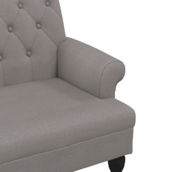 Ławka z oparciem, kolor taupe, 120x62x75,5 cm, tkanina