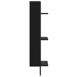 Regał ścienny z 3 półkami, czarny, 30x25x100 cm