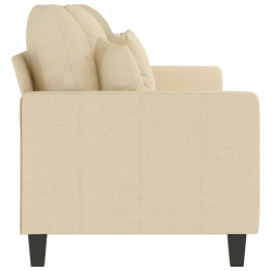 3-osobowa sofa, kremowa, 180 cm, tapicerowana tkaniną