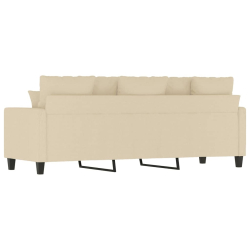 3-osobowa sofa, kremowa, 180 cm, tapicerowana tkaniną