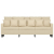 3-osobowa sofa, kremowa, 180 cm, tapicerowana tkaniną