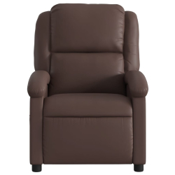 Fotel rozkładany, brązowy, sztuczna skóra