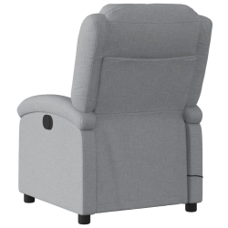 Rozkładany fotel masujący, jasnoszary, obity tkaniną