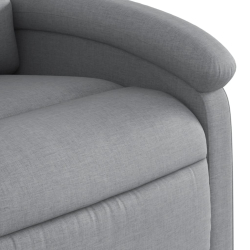 Rozkładany fotel masujący, jasnoszary, obity tkaniną