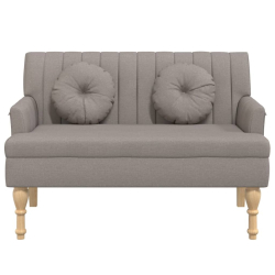 Ławka z poduszkami, kolor taupe, 113x64,5x75,5 cm, tkanina