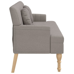 Ławka z poduszkami, kolor taupe, 113x64,5x75,5 cm, tkanina