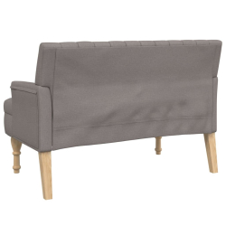 Ławka z poduszkami, kolor taupe, 113x64,5x75,5 cm, tkanina