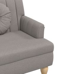 Ławka z poduszkami, kolor taupe, 113x64,5x75,5 cm, tkanina