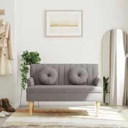 Ławka z poduszkami, kolor taupe, 113x64,5x75,5 cm, tkanina