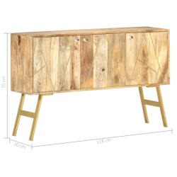 Szafka, 118 x 30 x 75 cm, lite drewno mango