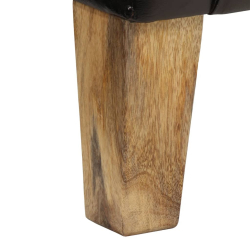 Fotel klubowy, czarny, skóra naturalna