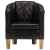 Fotel klubowy, czarny, skóra naturalna