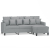 3-osobowa sofa z podnóżkiem, jasnoszara, 180 cm, tkaniną