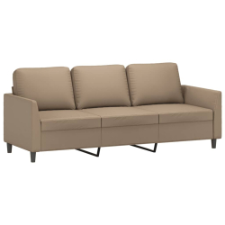 3-osobowa sofa z podnóżkiem, cappuccino, 180 cm, sztuczna skóra