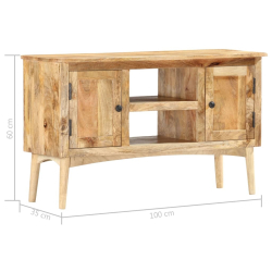 Szafka, 100 x 35 x 60 cm, lite drewno mango