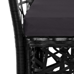 7-cz. zestaw mebli ogrodowych, rattan PE, czarny