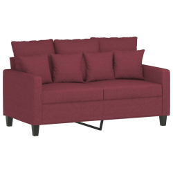Sofa 2-osobowa, winna czerwień, 120 cm, tapicerowana tkaniną