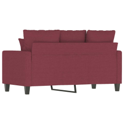 Sofa 2-osobowa, winna czerwień, 120 cm, tapicerowana tkaniną