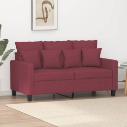 Sofa 2-osobowa, winna czerwień, 120 cm, tapicerowana tkaniną