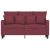 Sofa 2-osobowa, winna czerwień, 120 cm, tapicerowana tkaniną