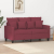 Sofa 2-osobowa, winna czerwień, 120 cm, tapicerowana tkaniną