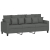 Sofa 3-osobowa, ciemnoszara, 180 cm, tapicerowana tkaniną
