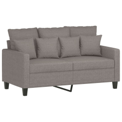 Sofa 2-osobowa, kolor taupe, 120 cm, tapicerowana tkaniną