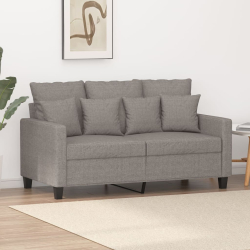 Sofa 2-osobowa, kolor taupe, 120 cm, tapicerowana tkaniną