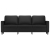 3-osobowa sofa, czarna, 180 cm, obita sztuczną skórą