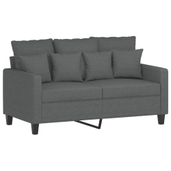 Sofa 2-osobowa, ciemnoszara, 120 cm, tapicerowana tkaniną